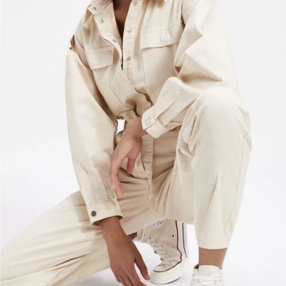 Good American Women's Good Cinched Cream Jumpsuit